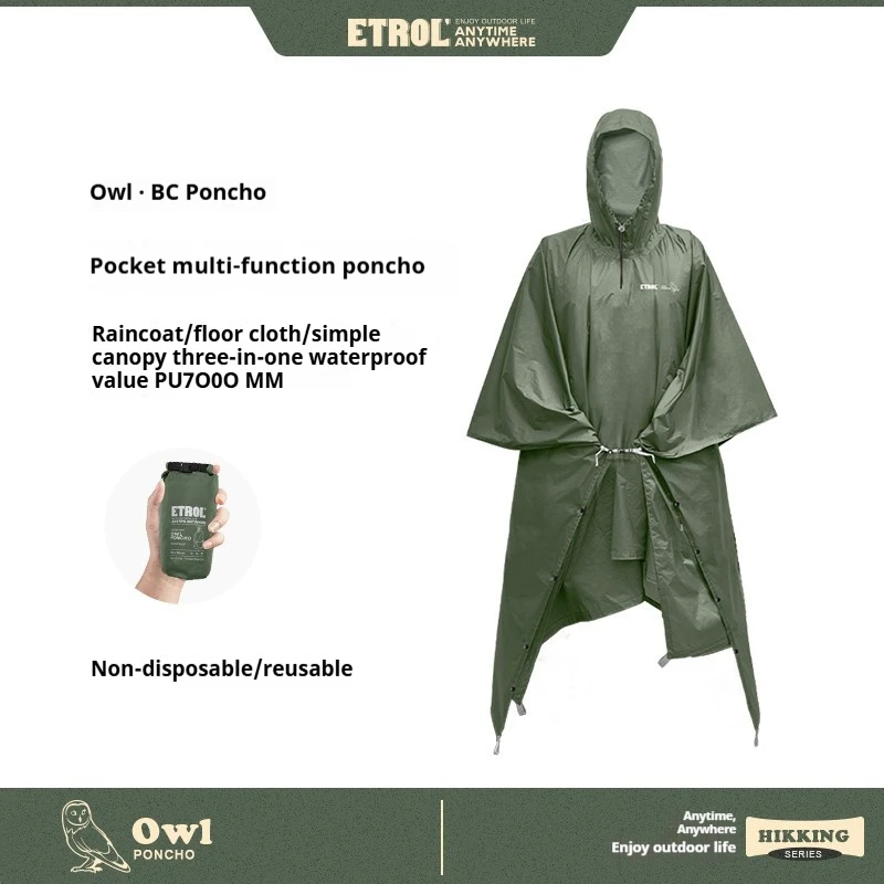 ETROL' Chubasquero pesca Nylon PU tres en uno toldo estera