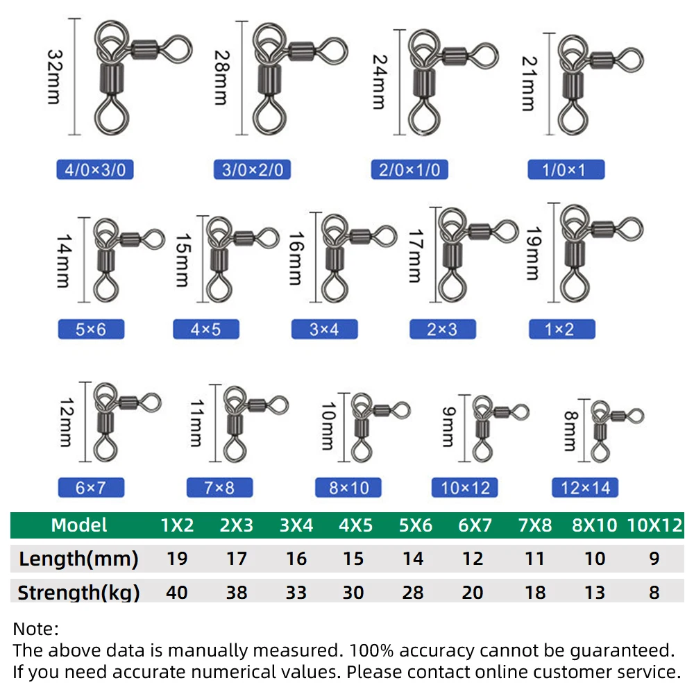 DNDYUJU 25 uds pesca giratoria anzuelos de latón conectores de línea accesorios de pesca de carpa aparejos de pesca de salmuera - imagen 2