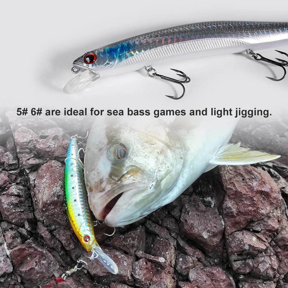 Noeby-anillos divididos de acero inoxidable, doble anillo de pesca resistente para juego Jigging GT, tracción de alta resistencia, aparejos de pesca de mar de 130kg - imagen 5