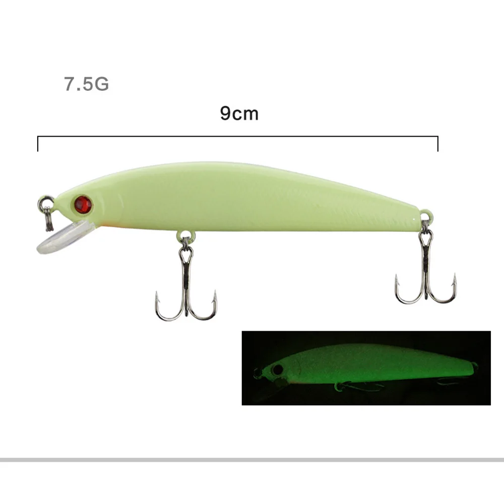 FTK-señuelo de Pesca luminoso 3D, cebo Crankbait Minnow, lápiz que se hunde, Swimbait, Popper duro de plástico brillante, Pesca oscura Isca - imagen 5