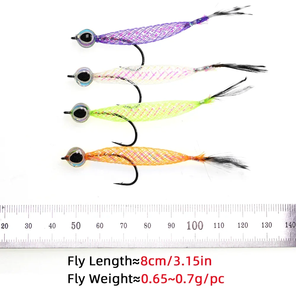 Wifreo 2 uds/4 Uds Mylar Minnow epoxi 3D ojo de pez flotante moscas fundidas Flash tubo Streamer mosca trucha lubina señuelo de pesca cebos - imagen 5