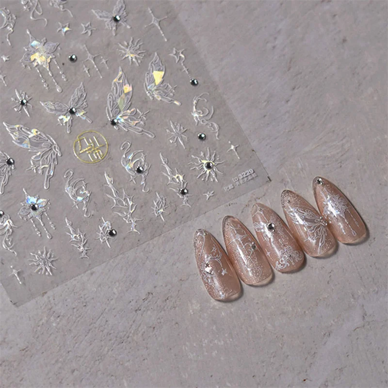 Decoración de uñas en relieve, pegatina de uñas llena de mariposa, 3d, estéreo, facilidad de uso, pegatinas de Arte de uñas, Simple y duradero - imagen 3