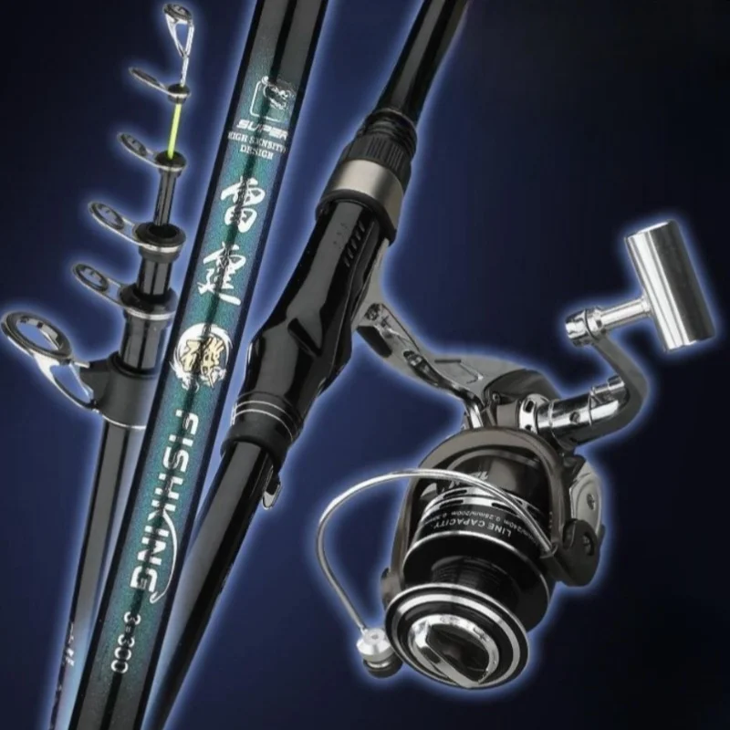 Caña de pescar flotante Rocky, 2,7 m, 3,6 m, 3,9 m, 4,5 m, 5,4 m, anillo guía grande, caña de pescar giratoria con lanzamiento remoto, pesca de carpa - imagen 4