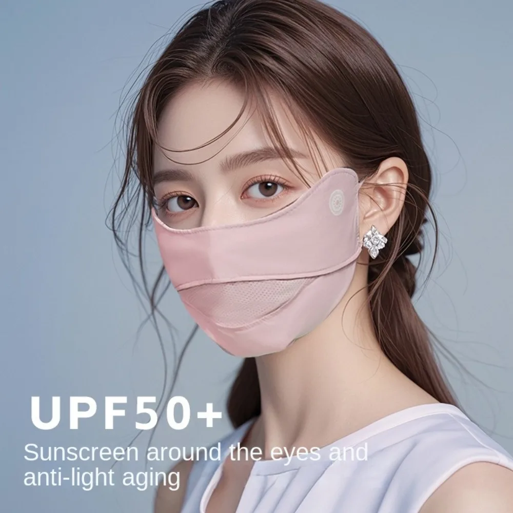 Nueva máscara de seda de hielo transpirable, lavable, a prueba de polvo, máscara facial Anti-UV, bufanda, regalo - imagen 2