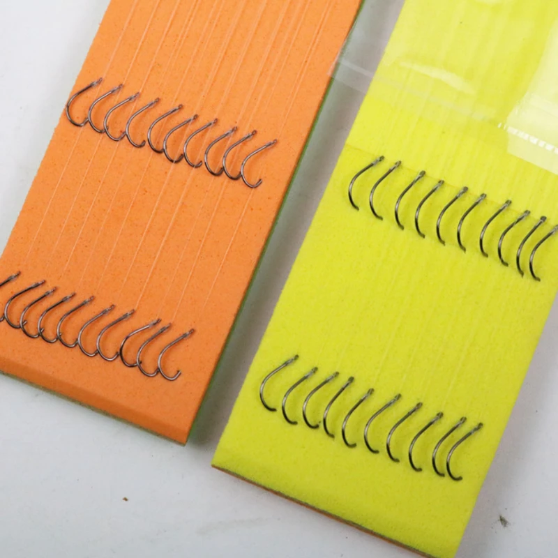 Anzuelo de pescado doble con púas/sin púas, anzuelos afilados de acero con alto contenido de carbono, accesorios de mar para pesca, 10 unids/lote por paquete, 36cm - imagen 4