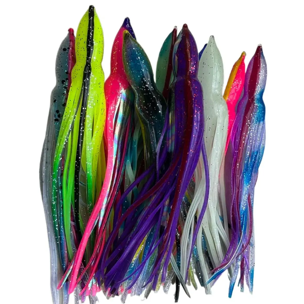 10 colores 15cm 18cm 21cm Trolling pulpo calamar faldas suaves Marlin atún Wahoo reemplazo suave faldas aparejadas juego grande señuelo de pesca - imagen 2