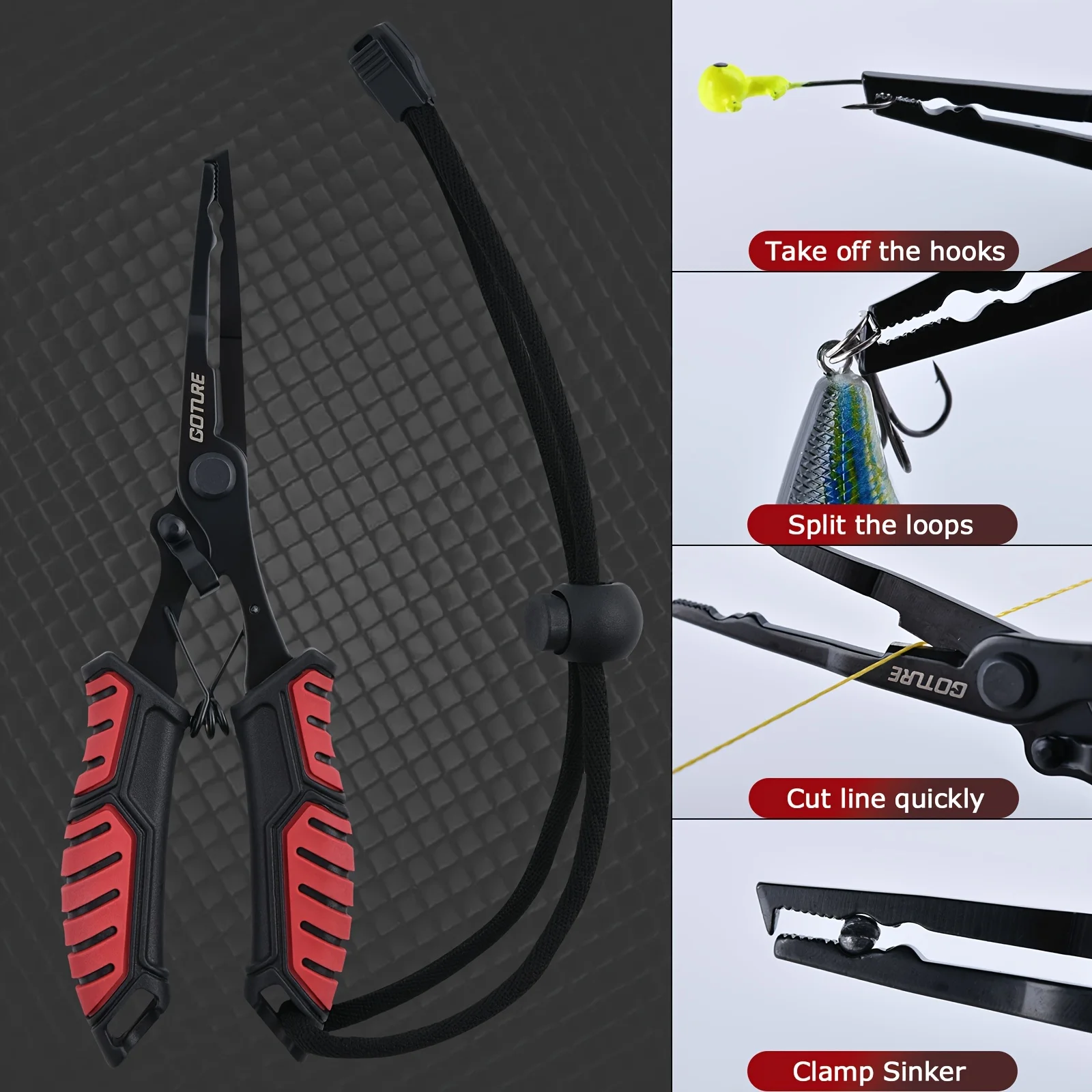 Juego de herramientas de pesca Goture: alicates y pinzas, corte de línea de pescado que sostiene el equipo de alicates de pesca profesionales prácticos y eficientes - imagen 4
