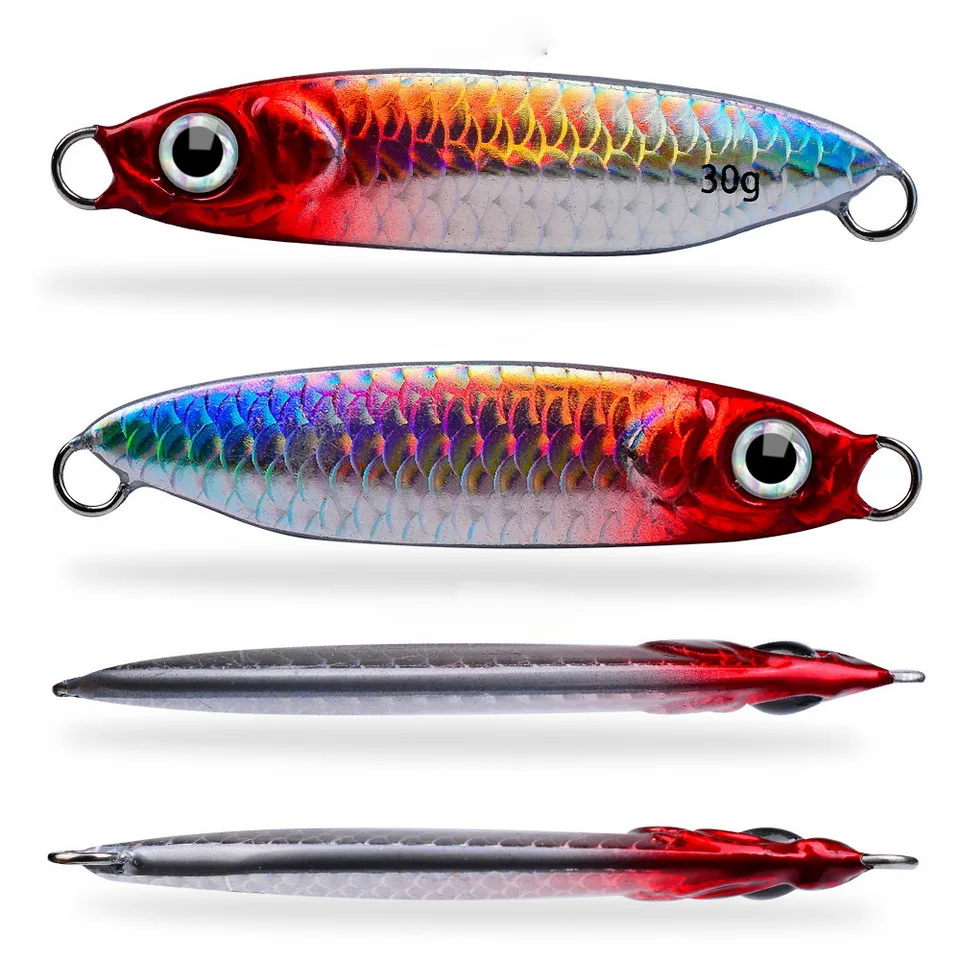 Señuelo de pesca con plantilla de Metal, 5 uds., 7g, 15g, 30g, anzuelo fundido, Swimbait, Wobbler, Lucio, cuchara, carpa, Spinner, aparejos de pesca, cebo Artificial - imagen 2