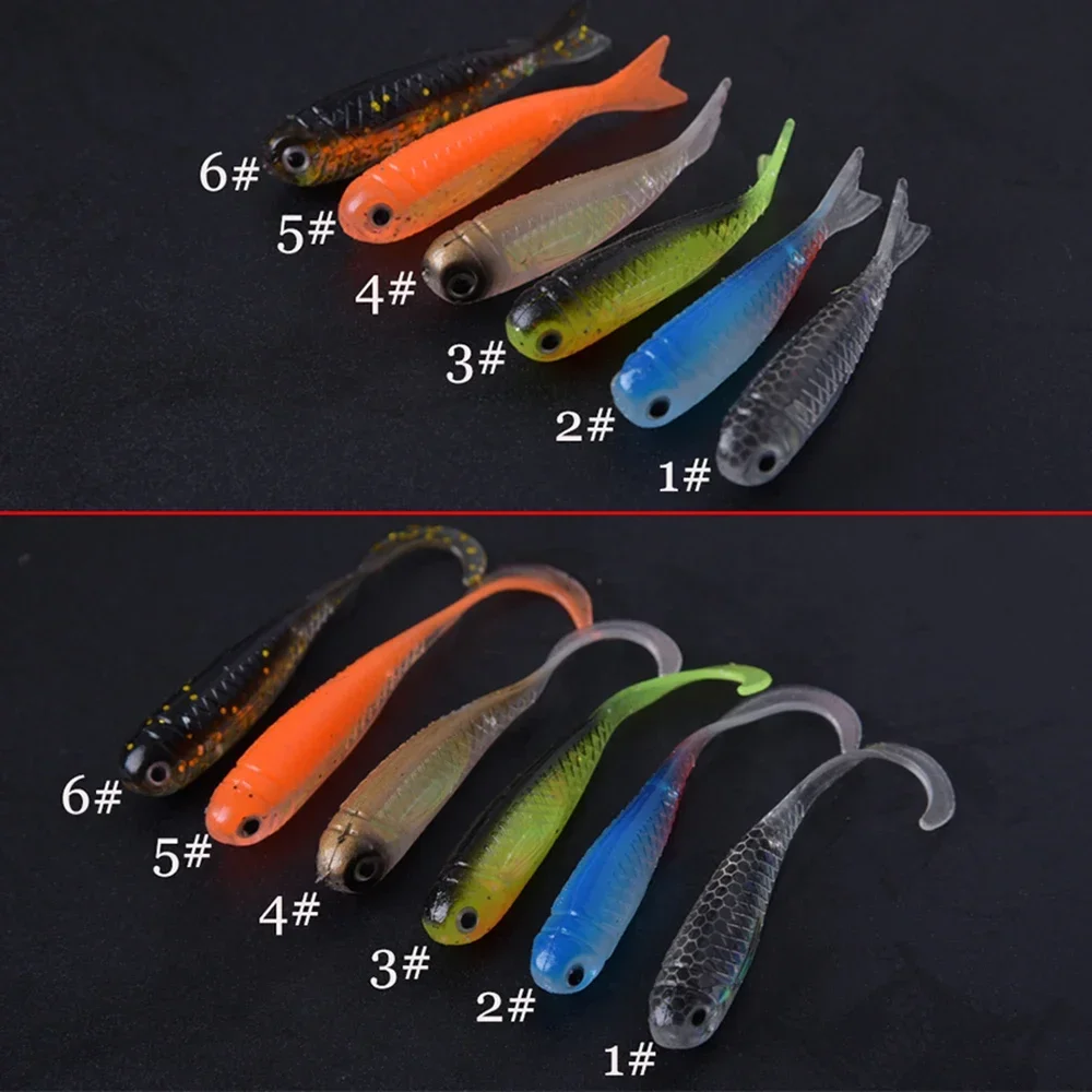 Kit de señuelos blandos 1,3g 5cm gusano de cola 6,5g Spinner anzuelo de Metal aparejos de Pesca 6-10 Uds cebo Swimbait juego de Señuelos de Pesca de carpa - imagen 4