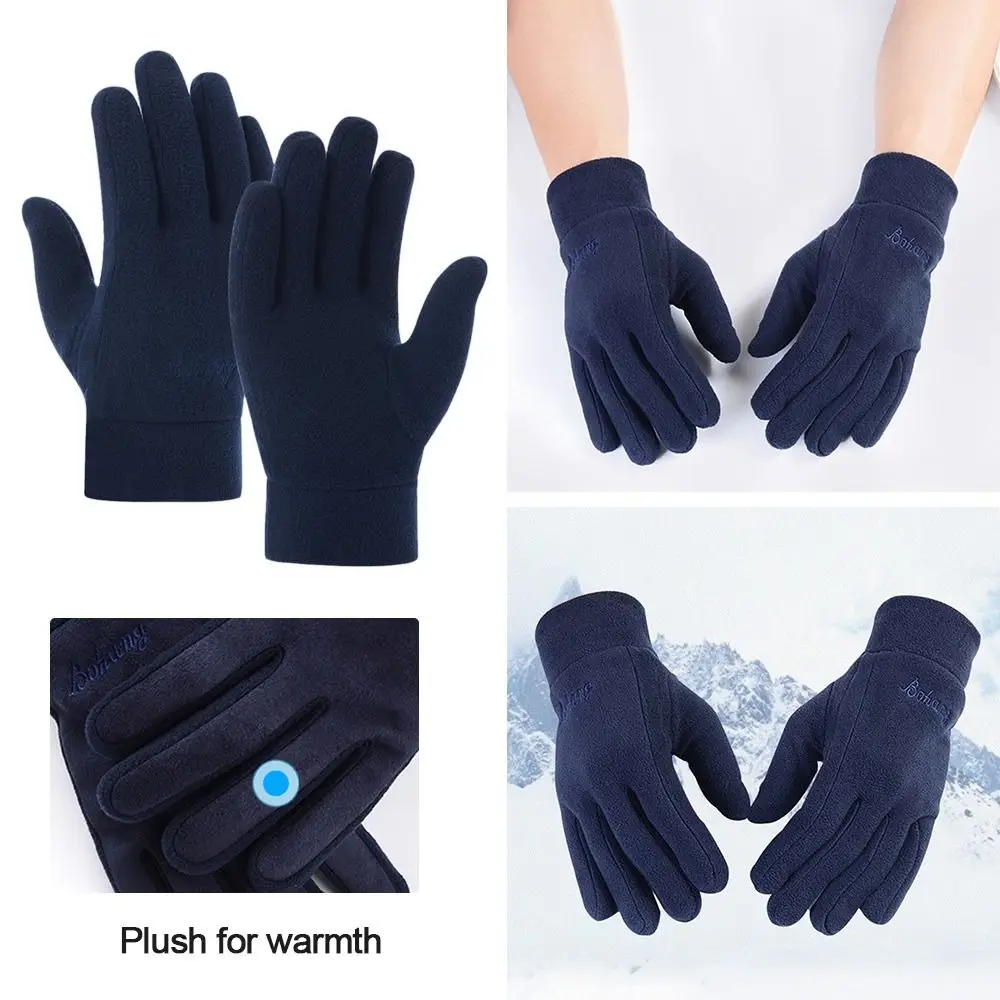 Guantes de conducción para otoño e invierno, manoplas gruesas de felpa con dedos completos para deportes al aire libre, guantes cálidos peludos para mujer - imagen 4