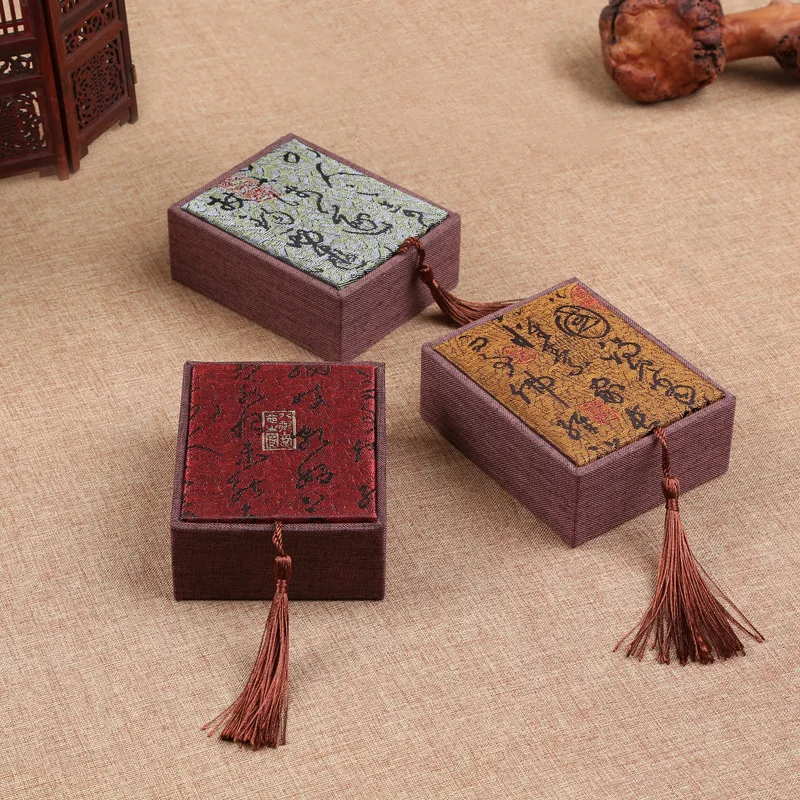 Mini anillo de hojalata de estilo chino, caja para pendientes, regalo, joyería, caja de lata, almacenamiento, tambor cuadrado, caja de hojalata, organizador de cajón - imagen 3