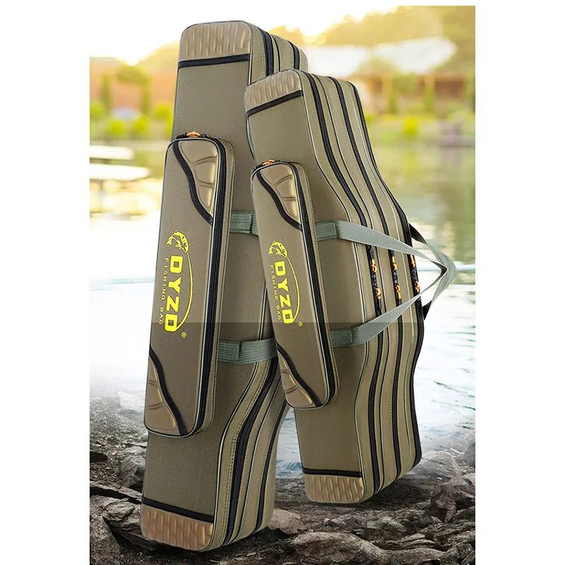 Bolsa transportadora para caña de pescar, accesorio plegable y portátil de 2/3/4 capas, 70CM-130CM, bolsa de almacenamiento, resistente al agua, XA81G - imagen 2