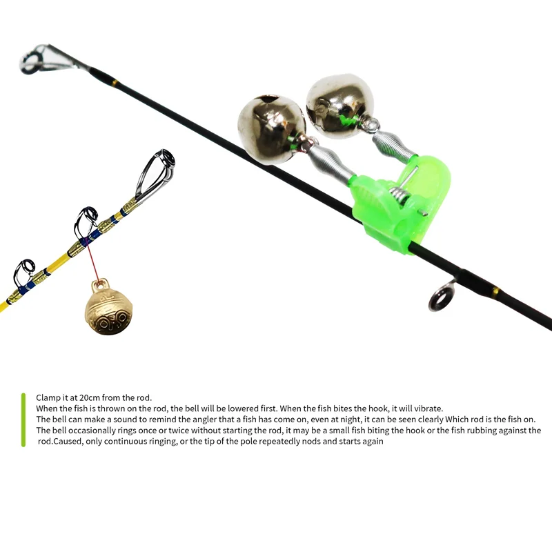 ZYZ 4 Uds alarmas de picadura de pesca campanas de caña de pescar campanas de punta 4 tipos de indicadores de picaduras de pescado de caña de pescar - imagen 4