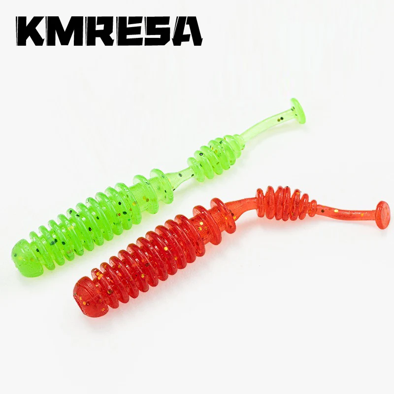 Nuevo 20 piezas 4,3 cm Pesca suave gusanos señuelos Pin cola hielo Pesca cebo suave Polaris hundimiento señuelo Pesca barato aparejos de Pesca de silicona