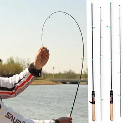 Caña de pescar MaKou ligera, 2 secciones, fundición giratoria, caña de carbono de viaje, carpa, lubina, aparejos de Jigging para agua dulce y salada