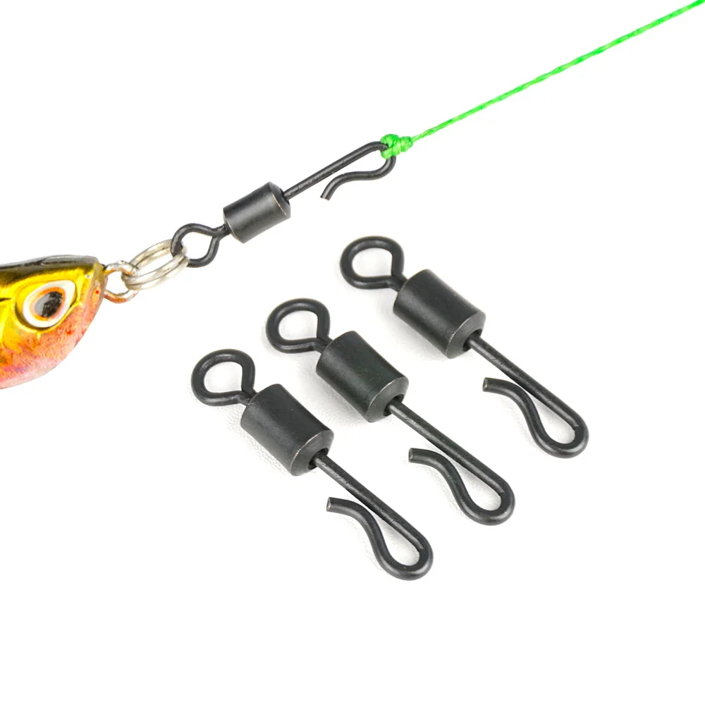 Hirisi 20 piezas broches giratorios para pesca de carpa con anillo sólido gancho de pesca de cambio rápido giratorios accesorios de pesca de alta calidad nuevo - imagen 5