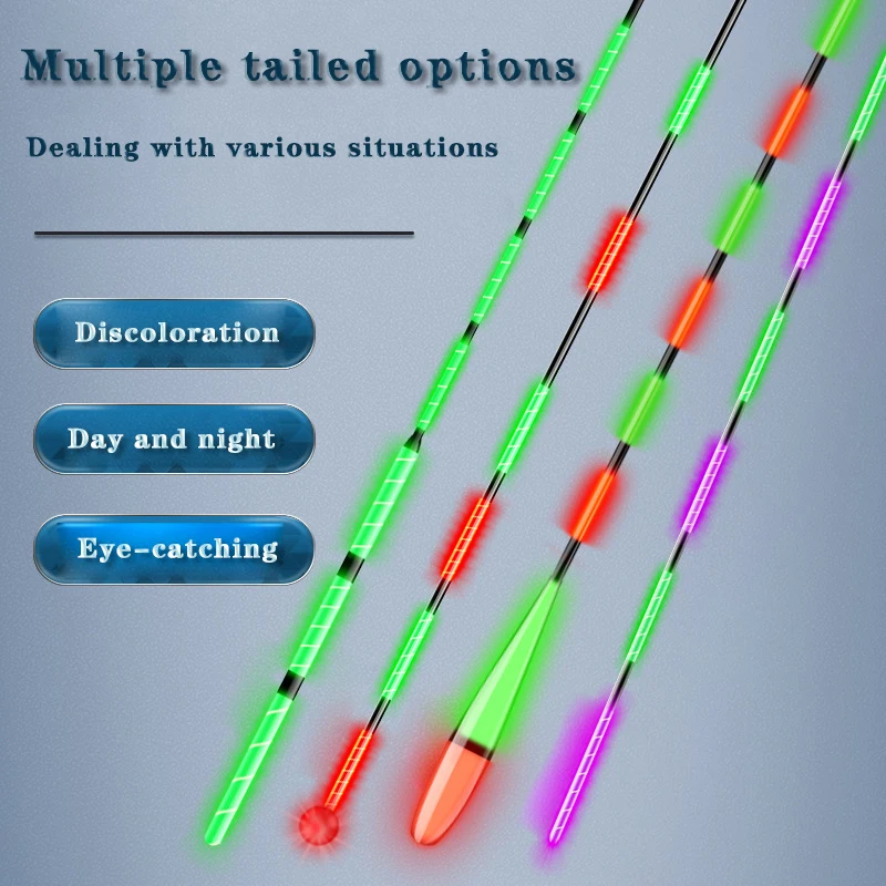 Flotador de pesca con luz LED nocturna, equipo de pesca al aire libre de alta sensibilidad, inducción de gravedad, cambio de Color, llamativo - imagen 2