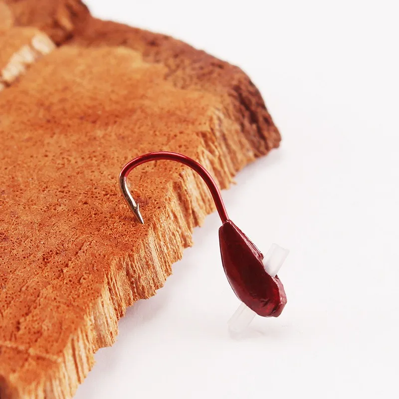 30 unids/caja anzuelo de púas de pesca gusano rojo cabeza virada señuelo realista cebo carpa anzuelos 0,1 # -0.8 #   Accesorios para aparejos de pesca - imagen 3