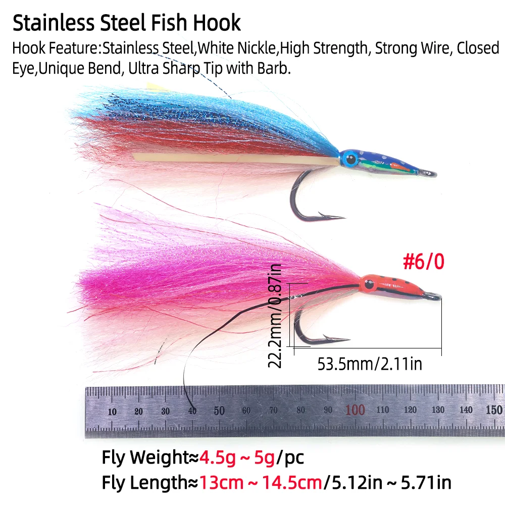 Streamer con Jig Head epoxi, ojo 3D y anzuelo inoxidable - imagen 2