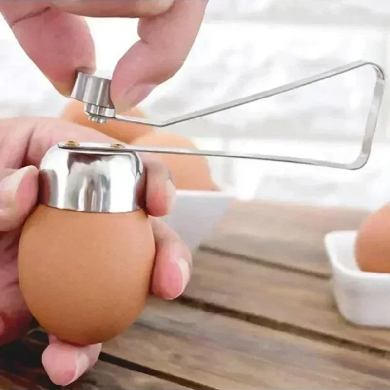 Herramientas de cocina portátiles, tijeras de Metal para huevos, abridor de cáscara de huevo, cortador doble, accesorios para utensilios de cocina de huevos crudos hervidos - imagen 4