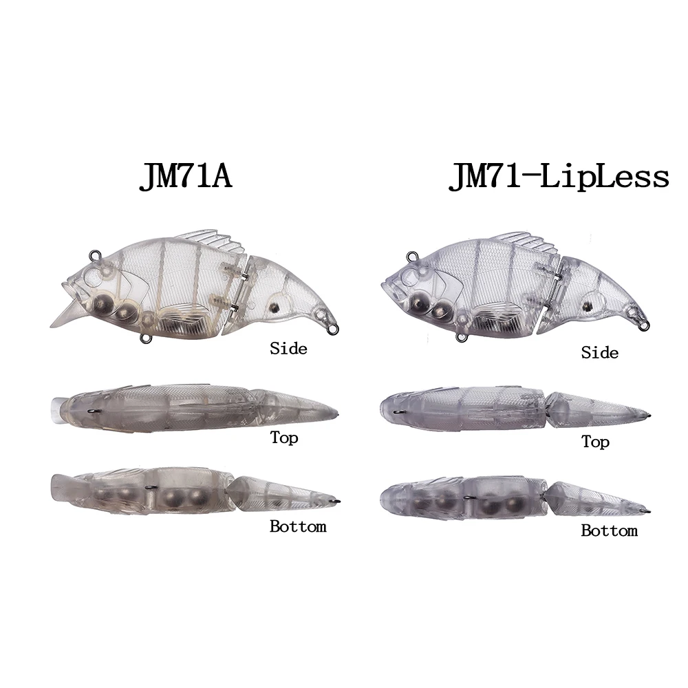 Chan'sHuang-Cebo en blanco sin pintar, 10 piezas, 75mm, 10,5g, flotante, 2 segmentos articulados, Swimbait, señuelo de pesca Artificial hecho a mano - imagen 3