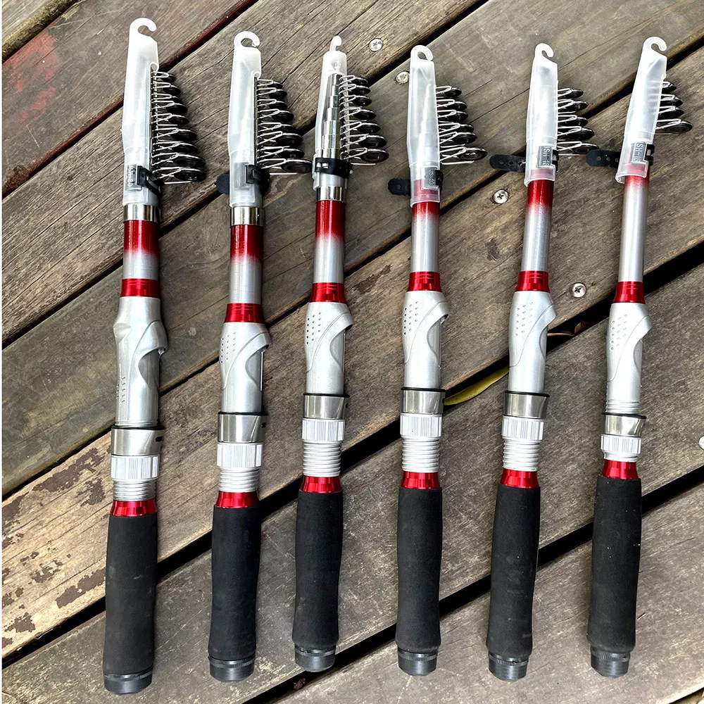 Caña telescópica GHOTDA detalle de anillas de acero inoxidable