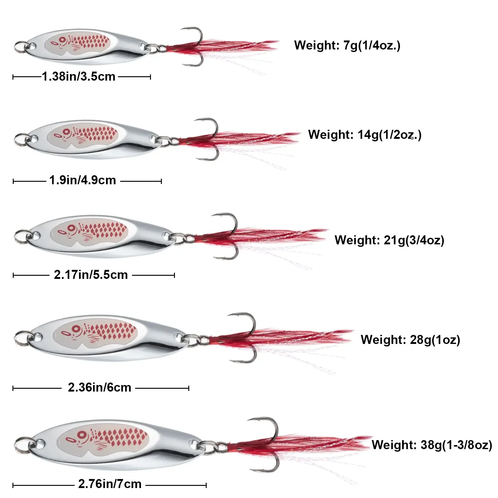 Señuelo Jigging Goture cuchara giratoria metal agua dulce y salada - imagen 2