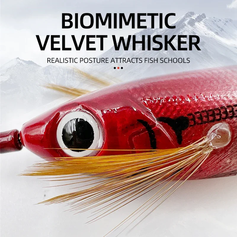 Aparejos de pesca de camarones con borde redondo Horizontal que brillan en la oscuridad, 10cm/9g, 6 colores, simula un anzuelo de calamar, cebo de pesca con cuentas de sonido - imagen 2