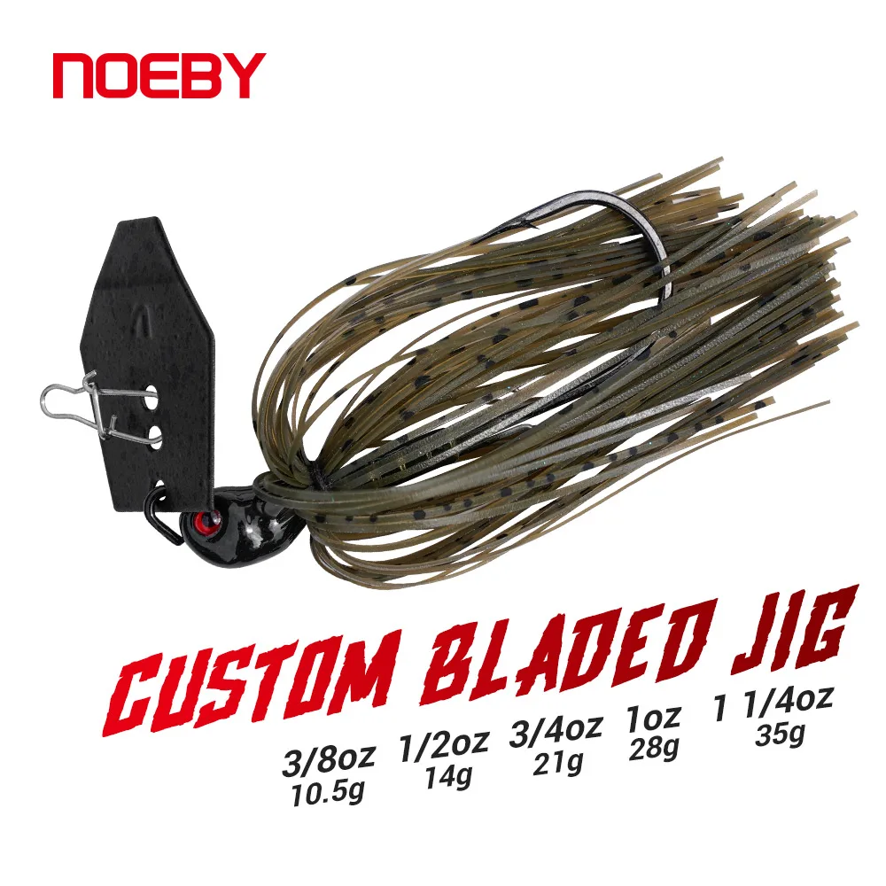 NOEBY Chatterbait 10,5g 14g 21g 28g 35g plantilla de hoja personalizada alambre cebo aguja Stinger gancho Power Wobblers lubina Señuelos de pesca