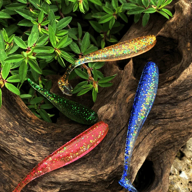 Señuelo de silicona Artificial para Pesca, anzuelo de manivela de plomo para lubina, perca, cebo, cola en T, 50 piezas, 5,8, 6,8, 7,8 cm - imagen 2