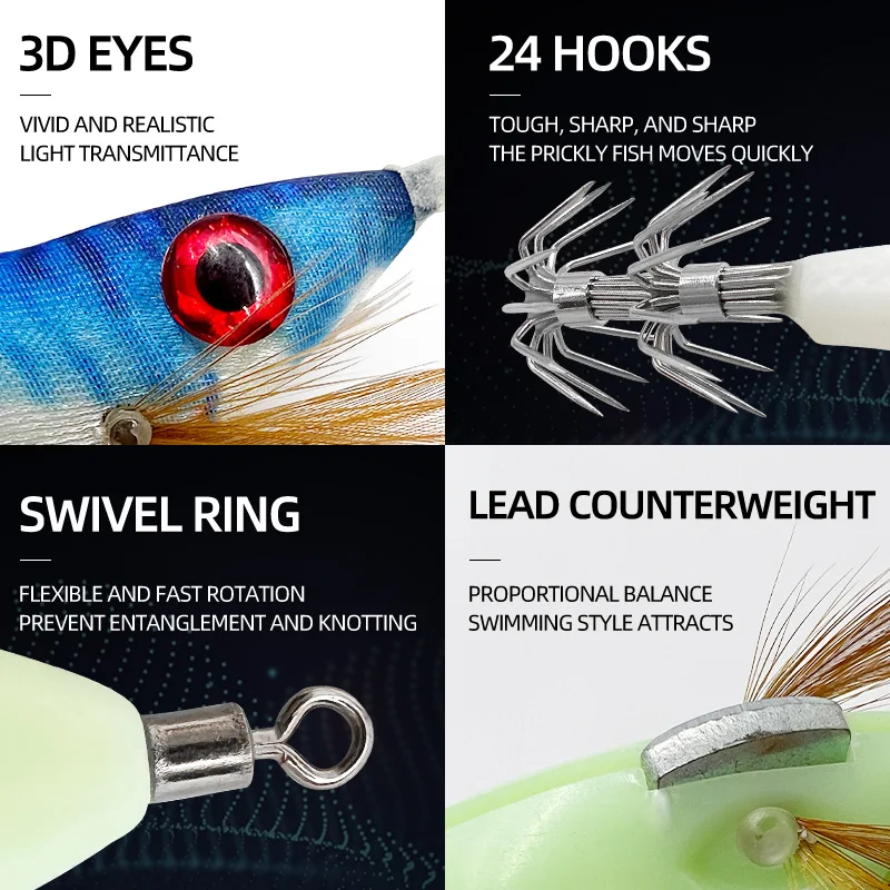 5 unids/bolsa envoltura luminosa camarones horizontales 10cm madera camarones calamar gancho vientre redondo camarones cebo señuelo falso cebo - imagen 3