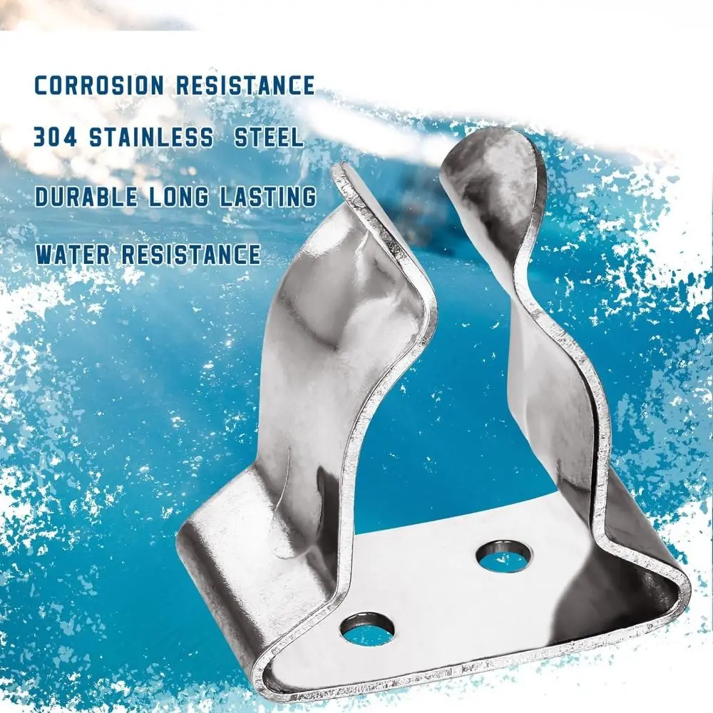 Soporte de repuesto de acero inoxidable para remo de barco, soporte Universal duradero, gancho plateado para barco - imagen 4