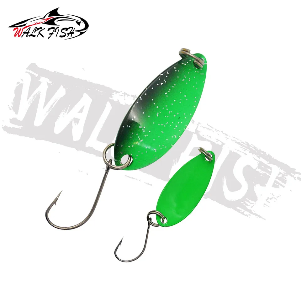WALK FISH-señuelo de pesca de Metal, cuchara giratoria de lentejuelas duras, 6 piezas, 33mm, 3g - imagen 2