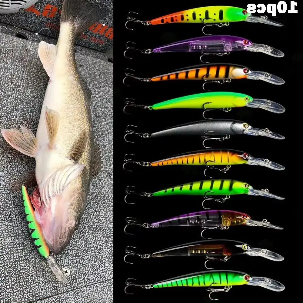 10 Uds Bandit 12,5 cm 11g labio largo Minnow señuelo de Pesca Wobbler profundo Swimbait Dropshot Pesca Artificial pez duro flotante Jerkbait - imagen 4