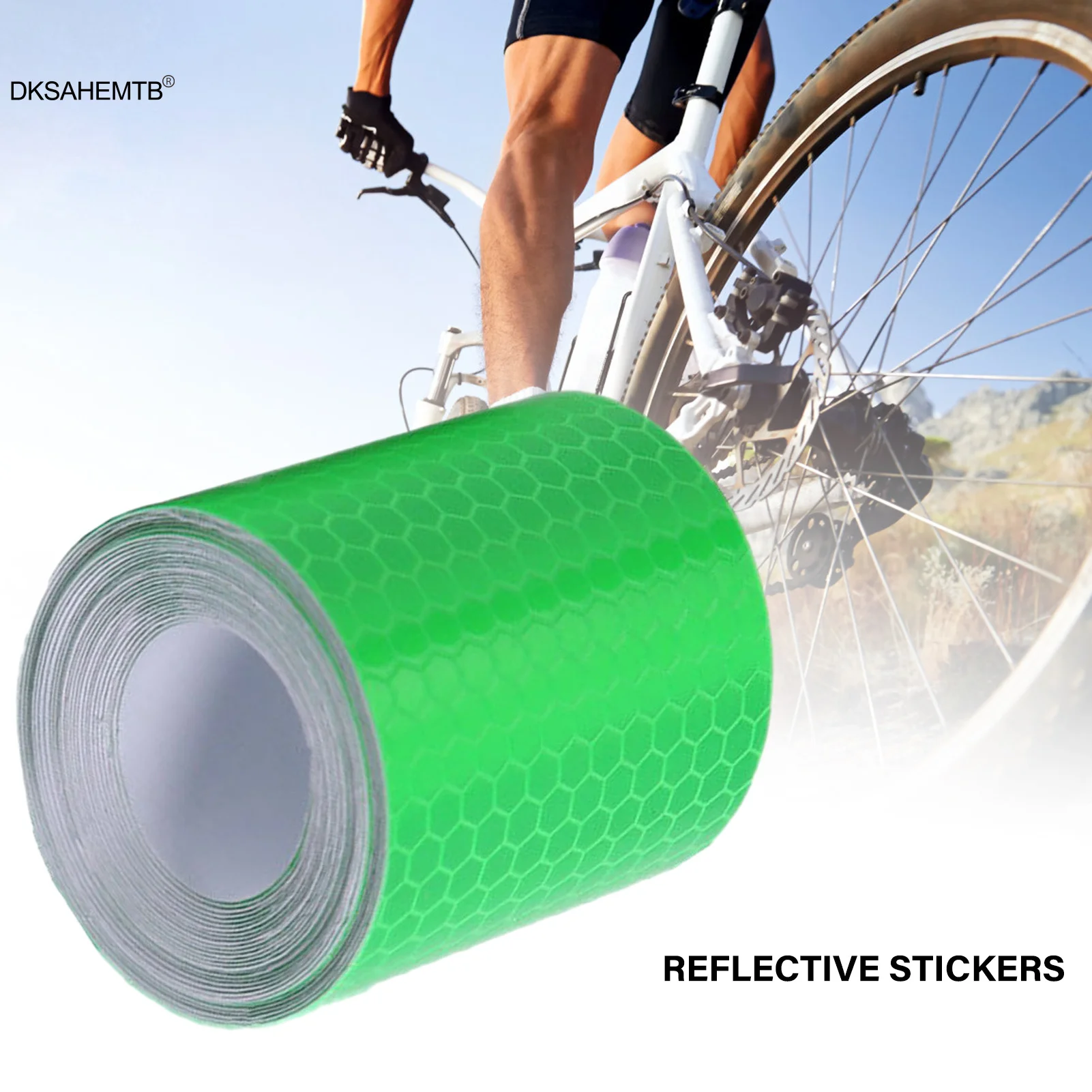 Pegatina reflectante para bicicleta, pegatina de advertencia de contorno, cinta reflectante de 5cm x 3m, accesorio para conducción nocturna, pegatina de seguridad reflectante - imagen 3