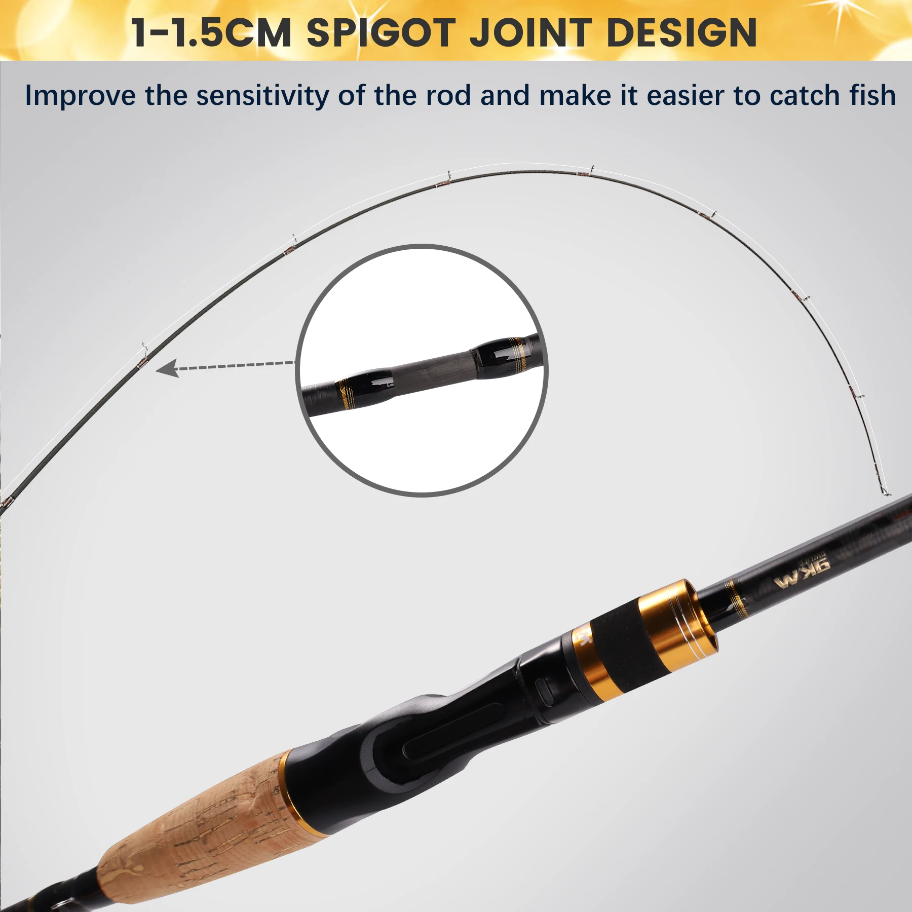 Caña de pescar de 9KM, 1,8 m/1,98 m/2,1 m/2,4 m, caña de pescar giratoria de fibra de carbono ultraligera, caña de pescar de viaje UL/ML/M/MH - imagen 5