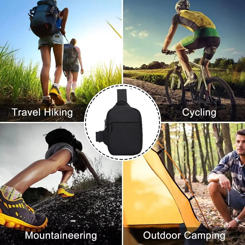 Bolso pequeño informal con cremallera para hombre, bolsa de pecho de nailon impermeable para teléfono móvil, bolso multibolsillo, bolso de hombro pequeño para exteriores - imagen 2