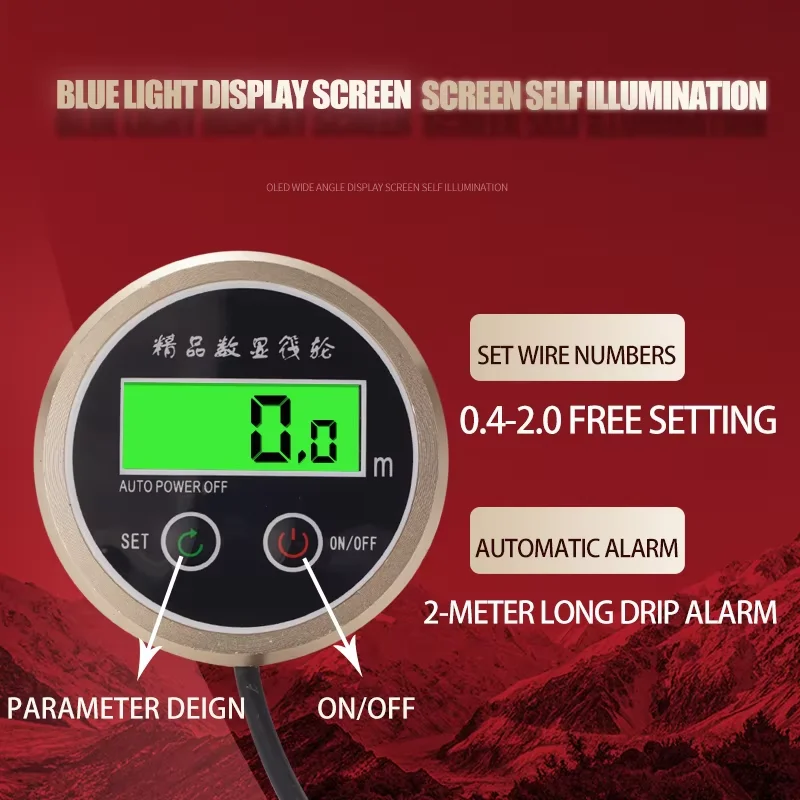 Carrete de pesca de lagarto con cuerpo totalmente metálico y mango de metal, carrete de pesca de balsa con pantalla digital, arrastre máximo de 5kg con rodamiento 10 + 1 - imagen 2