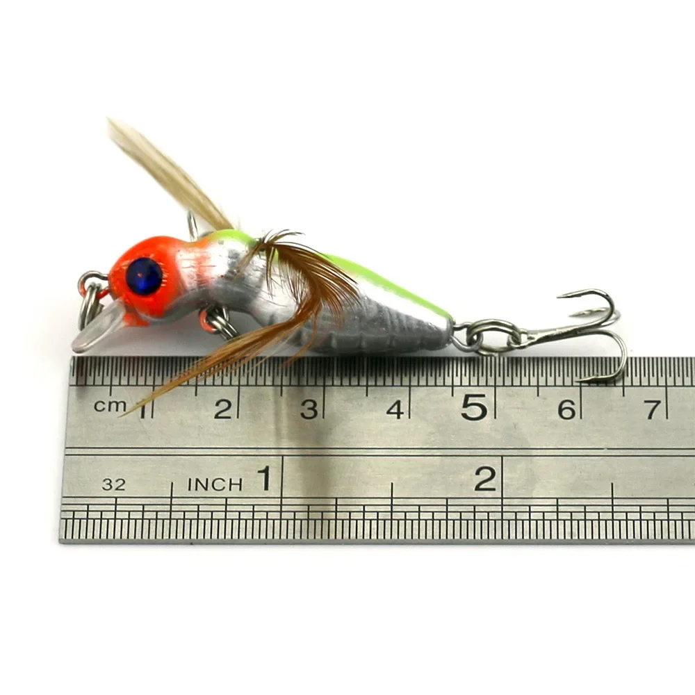 1 Uds. Cebo de pesca en forma de abeja, señuelos de abejorro de insectos artificiales, aparejos de pesca de lubina Topwater Crankbait 45mm 3,5g con 12 # Ganchos - imagen 5