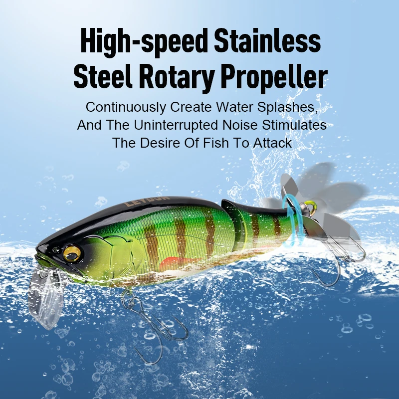 LEYDUN JACK Pro Minnow Señuelos de Pesca flotante natación cola giratoria 105mm 28g cebos duros sistema de ruido wobblers lubina señuelo - imagen 4