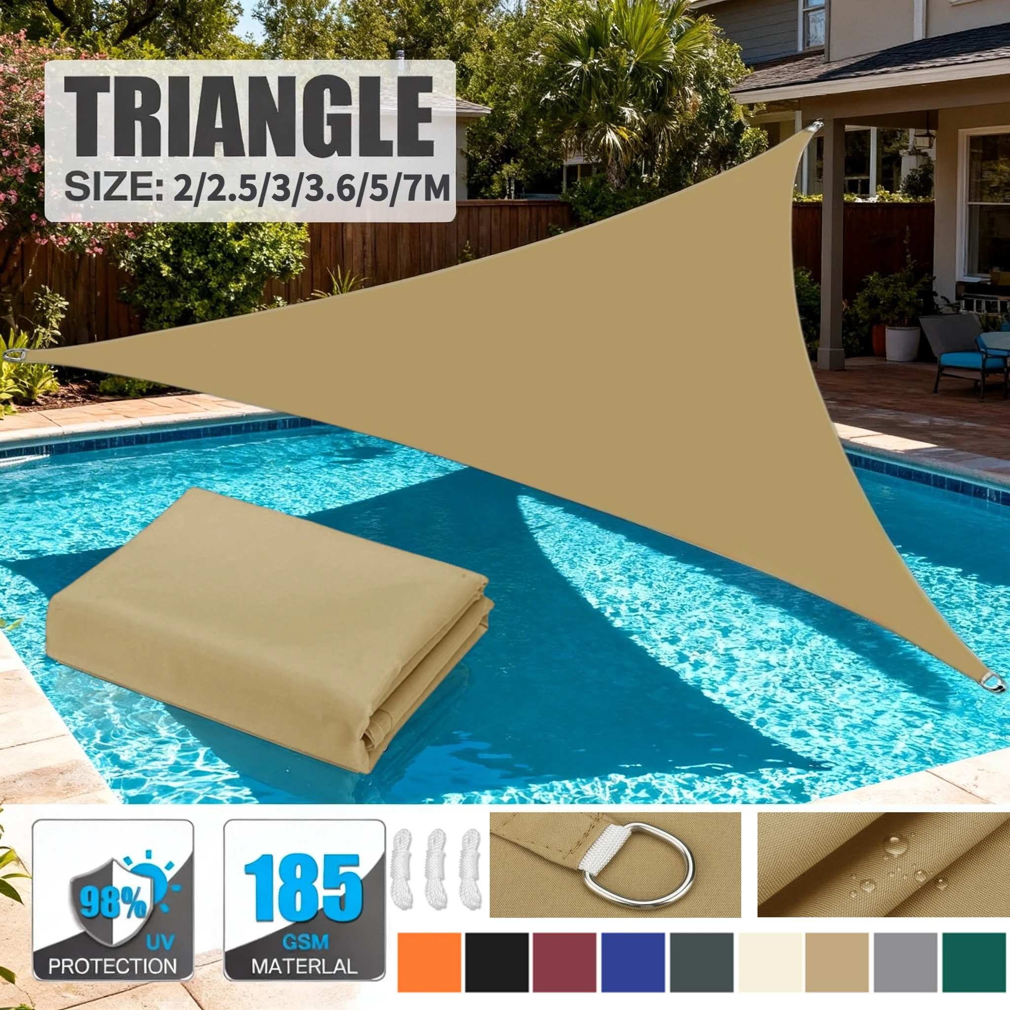 Toldo triangular impermeable para pesca – Resistente exterior - imagen 4