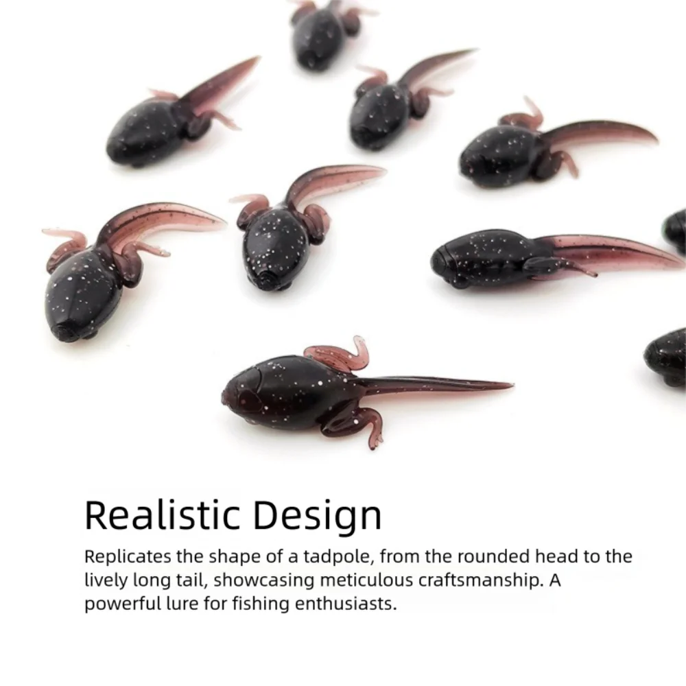 Señuelos de pesca blandos de Material suave, forma de gusano Artificial, diseño biónico, cebo suave con forma de girino, cebo Artificial - imagen 5