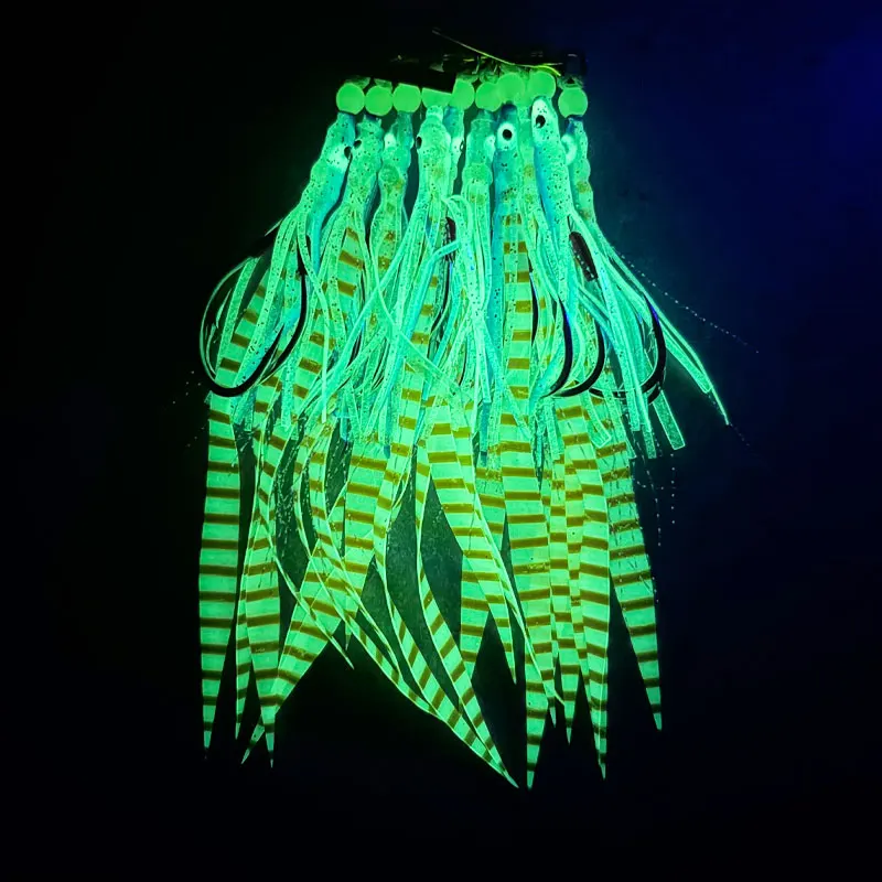 5 pares de anzuelo doble brillante, anzuelo de pescador, plantilla, señuelo, barco de pesca, anzuelo de Lucio de pesca de mar, anzuelo de ayuda de púas de Jigging lento/rápido - imagen 2