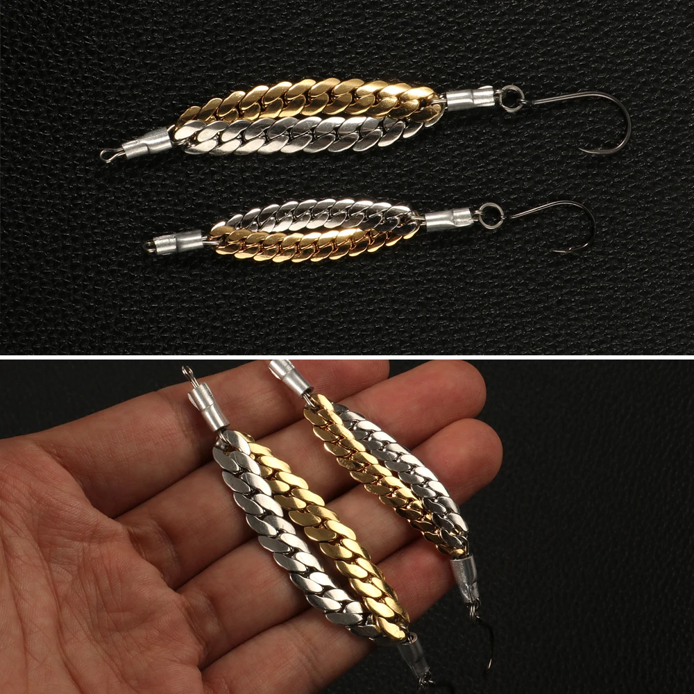 Cuchara spinning bicolor oro/plata para lucio y perca - imagen 4