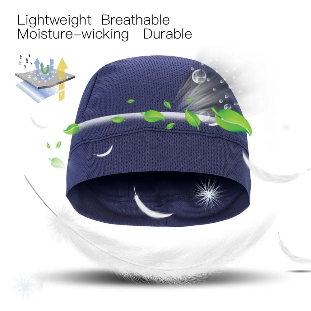 2 uds tela de malla debajo del casco forro gorra transpirable absorbente ciclismo forro de casco a prueba de viento de secado rápido ciclismo, correr, montar - imagen 3