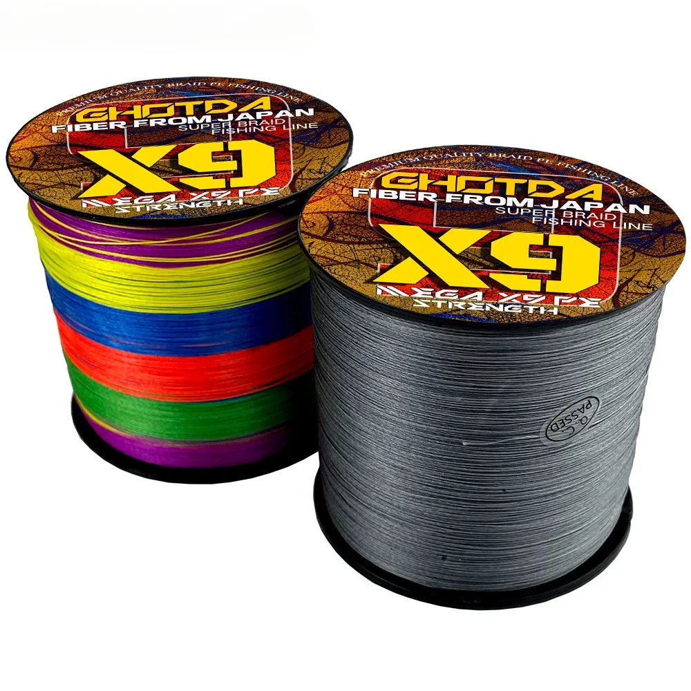 Línea de pesca de alambre trenzado de PE, 100M, 300M, 9/12 hebras, 0,14mm-0,55mm, 20LB-120LB, líneas de pesca de carpa multifilamento fuertes Multicolor - imagen 4