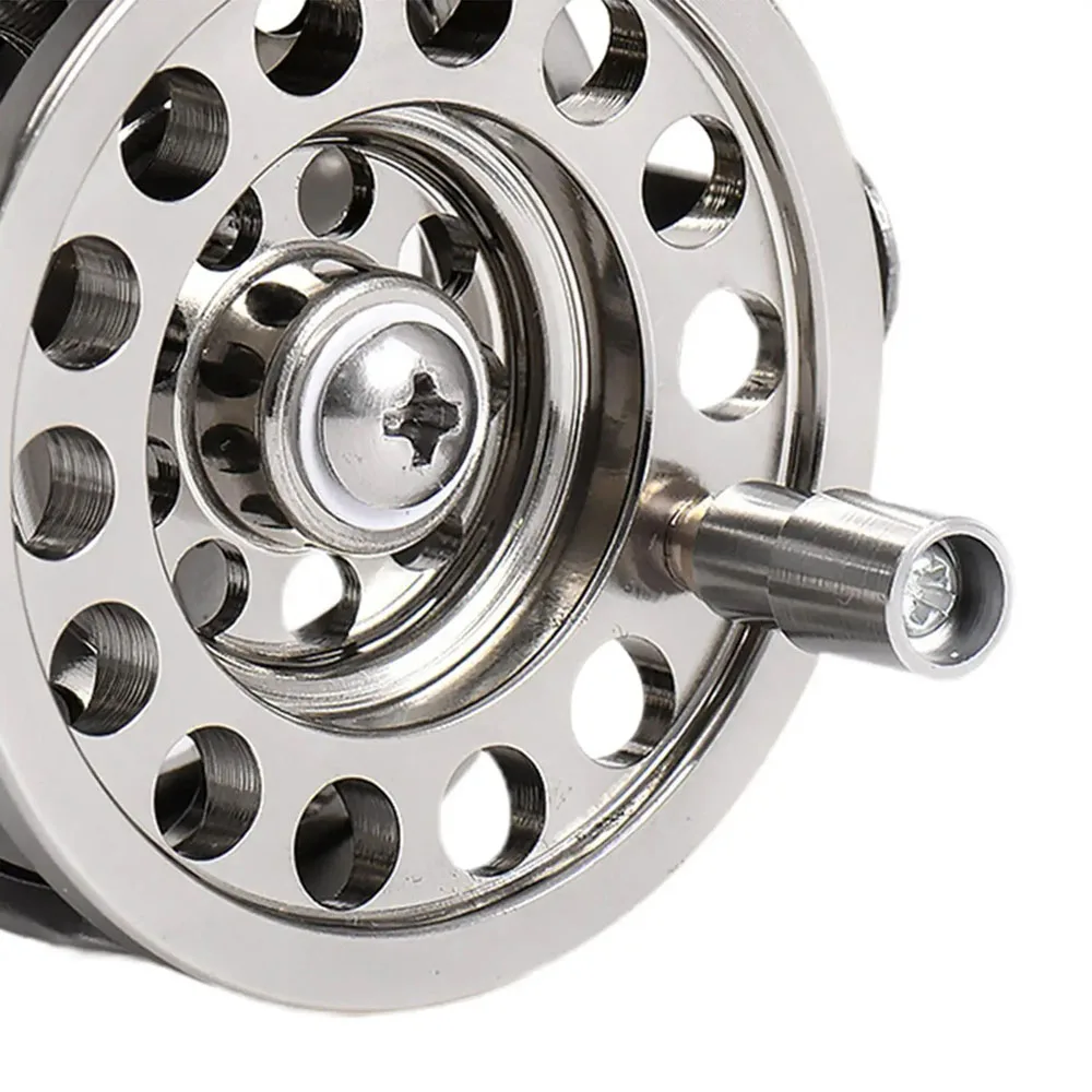 Carrete de pesca en hielo de aluminio, rueda voladora en forma de V de mano derecha, 50mm, 60mm, carretes de pesca con mosca para invierno, relación de engranaje 1:1 para exteriores - imagen 4
