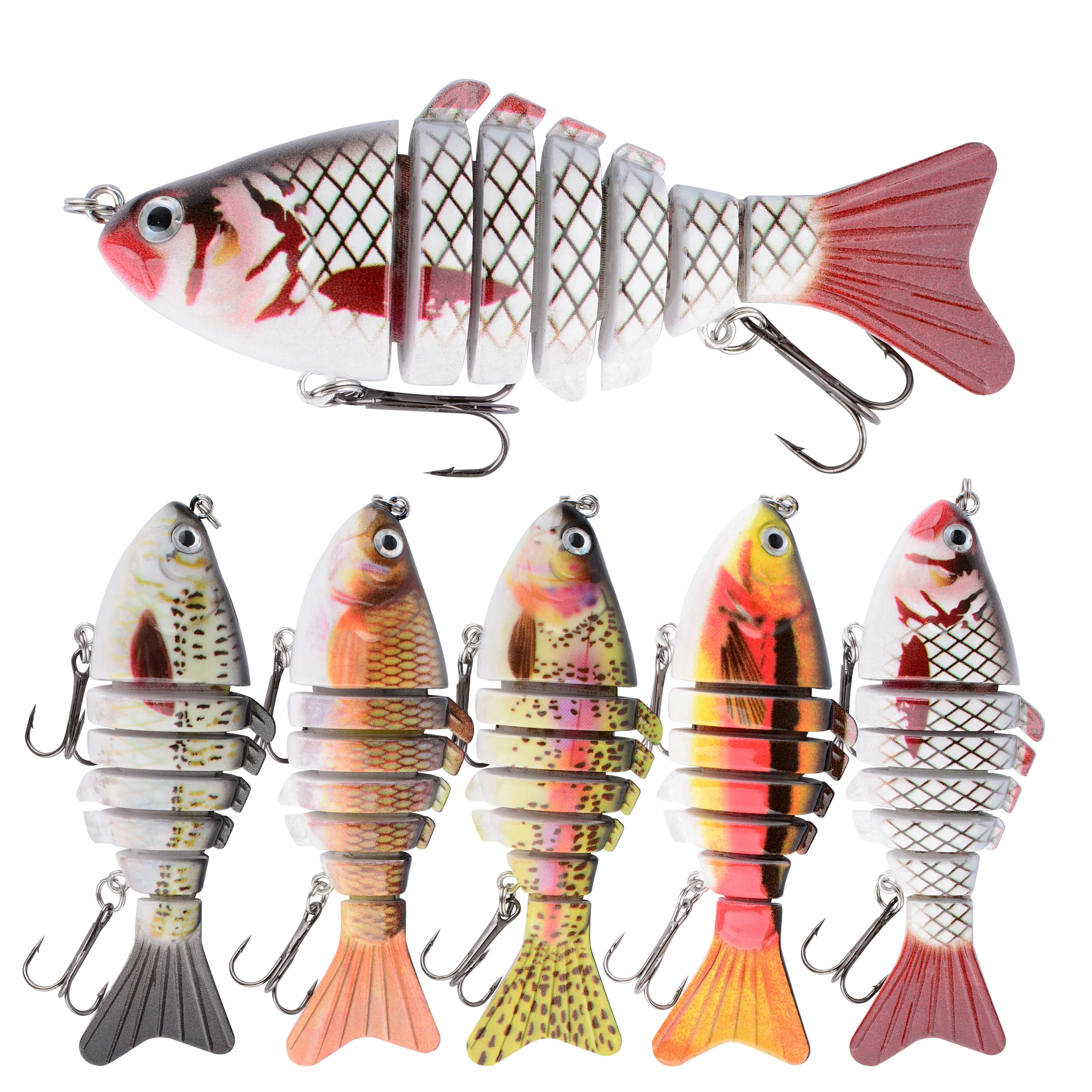 Señuelo de Pesca multiarticulado de 7 segmentos, hundimiento, 9,5 cm/14,5g, Swimbait, Wobblers artificiales, Crankbait, cebo duro, aparejos de Pesca, 1 ud.