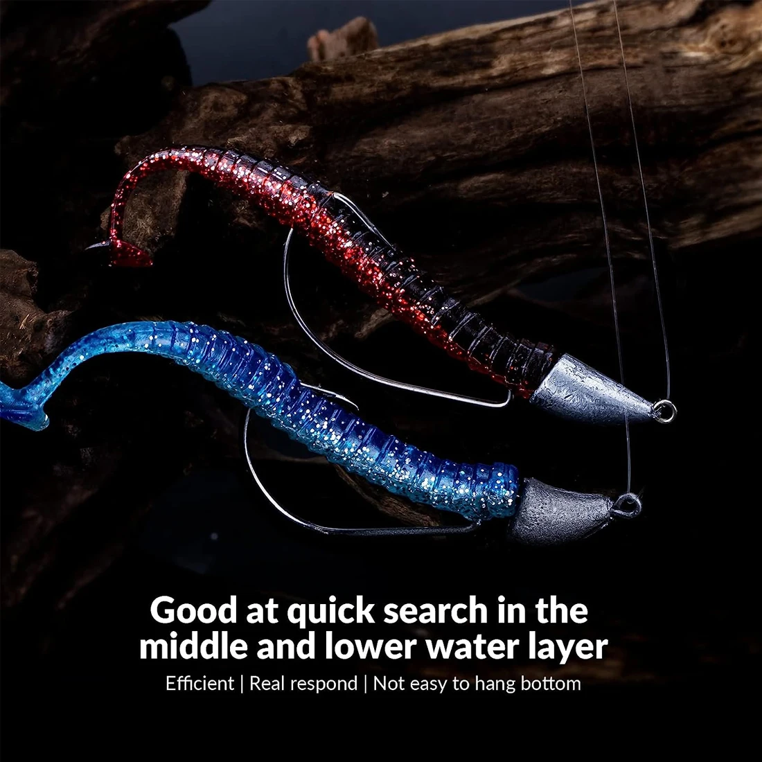 Ganchos de cabeza de anzuelo de bala, ganchos de gusano de espacio ancho, 9KM, 10 Uds. - imagen 5