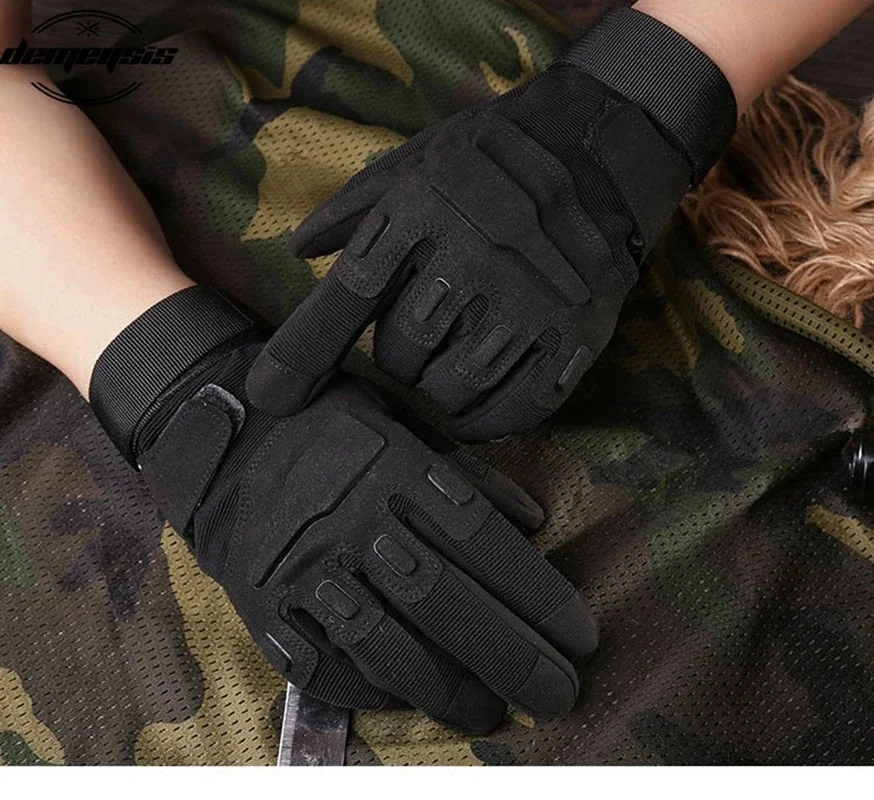 Guantes tácticos de dedo completo para deportes al aire libre, guantes antideslizantes para bicicleta, tiro de Paintball, Airsoft, ciclismo, medio guante para motocicleta - imagen 4